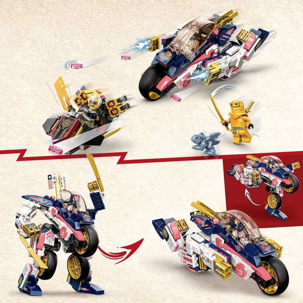 Konstruktorius LEGO Ninjago Sora's Transforming Mech Bike Racer - 4