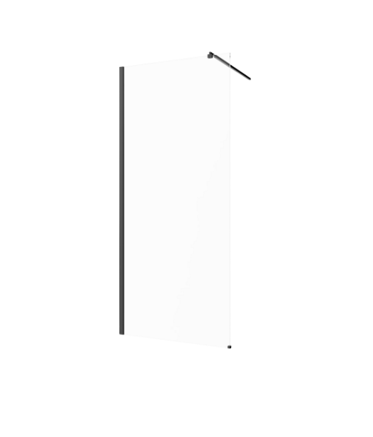 Dušo sienelė WALK IN II, skaidrus stiklas 8 mm, juodos sp. rėmas, 100 x 200 cm-1