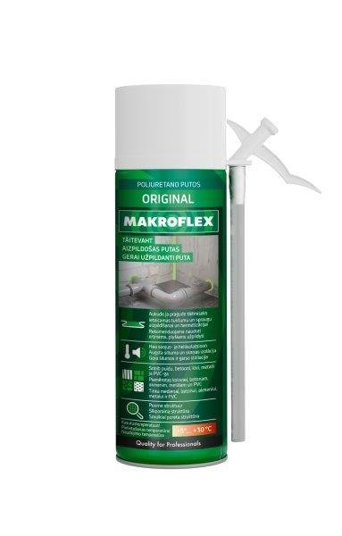 Vienkomponentės PU montavimo putos MAKROFLEX STD, 500 ml