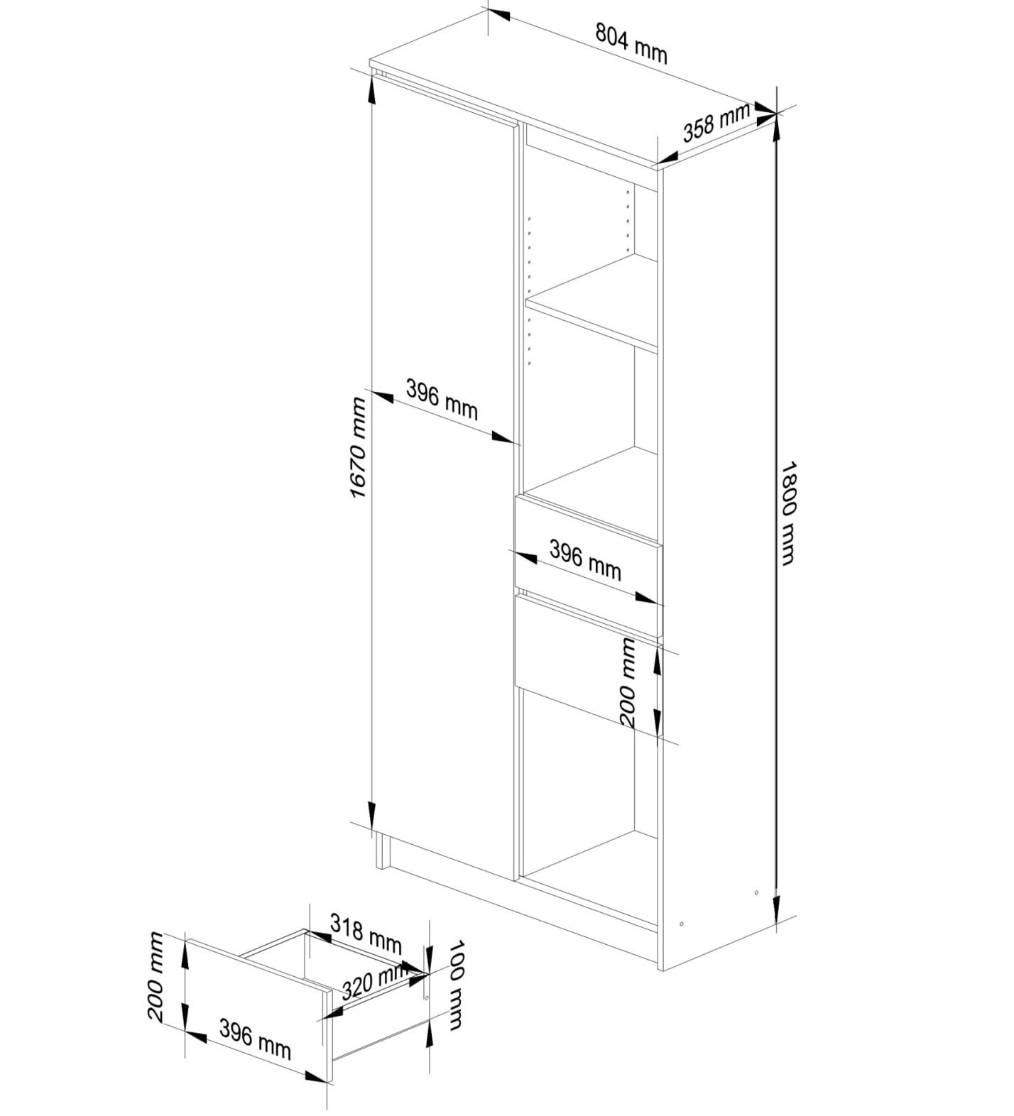 Lentyna CLP R80 R15, balta - 3