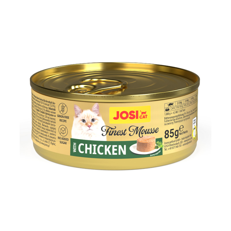 Konservuotas kačių ėdalas JOSICAT Finest Mousse, su vištiena, 85 g-0