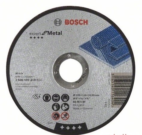 Metalo pjovimo diskas BOSCH, 125 x 1,6 x 22,23 mm, AS 46 S BF