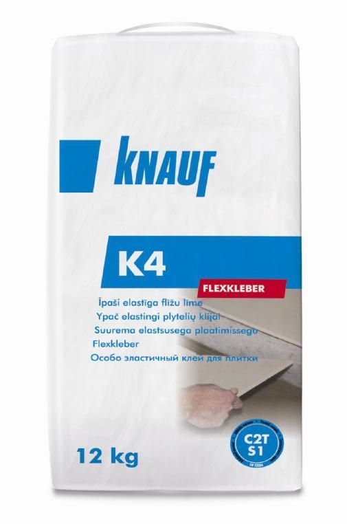 Plytelių klijai KNAUF K4, elastingi, 12 kg-0