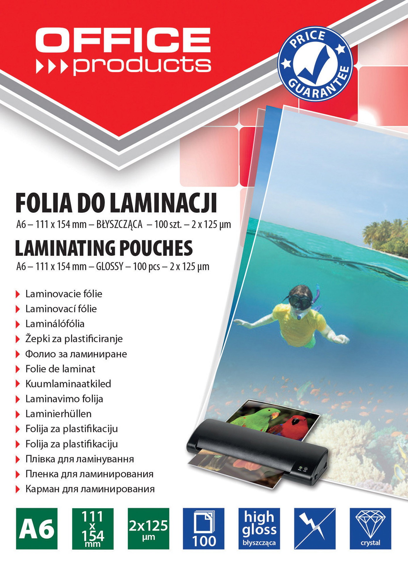 Laminavimo vokeliai A6 125 mic 100 vnt-0