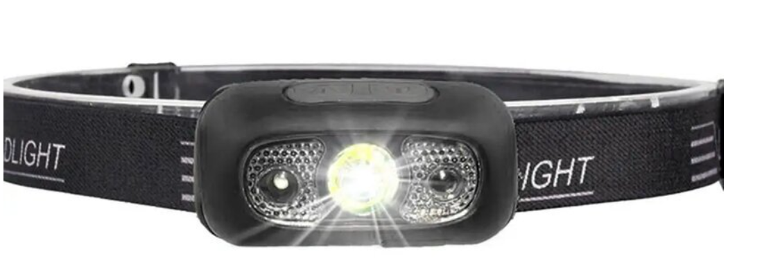 LED žibintas ant galvos ENTAC, IP54, 5W, 118lm, 700mAh, pakraunamas, USB, su sensoriumi-1