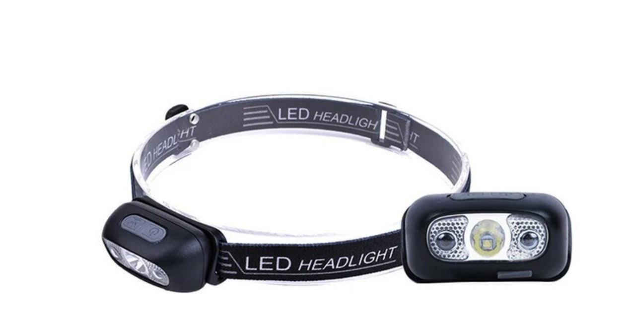 LED žibintas ant galvos ENTAC, IP54, 5W, 118lm, 700mAh, pakraunamas, USB, su sensoriumi - 1