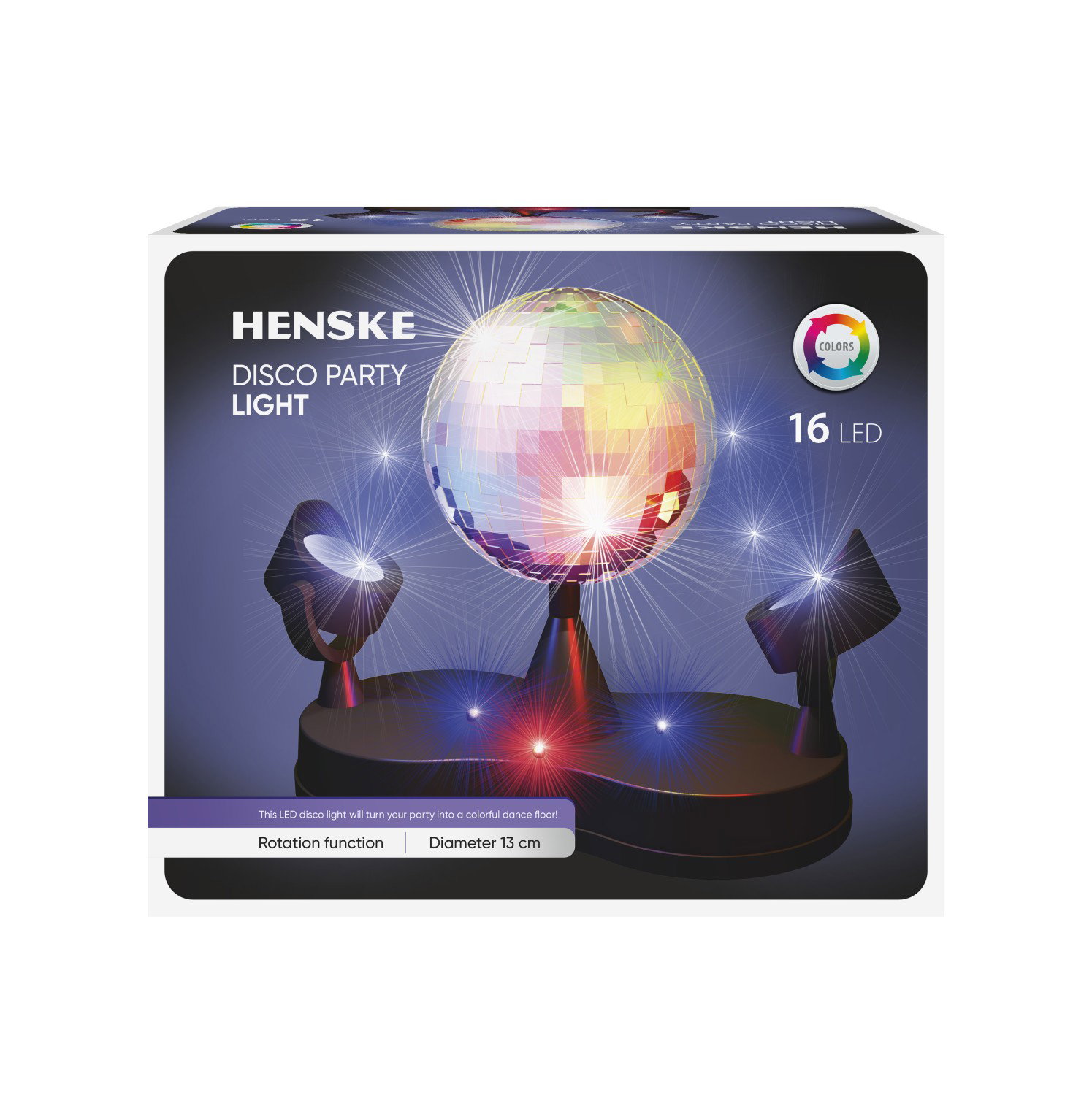 LED naktinis šviestuvas HENSKE DISCO PARTY LIGHT, RGB, 16 LED-1