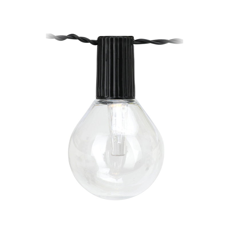 Terasų elektrinė girlianda PARTY BULBS TRANSPERENT įkraun. saulės energija 20LED šiltai balta 5,7m-0
