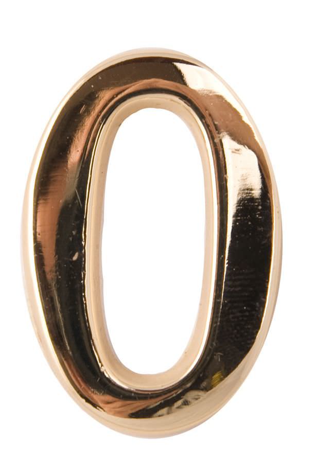 Numeris 0, 50 mm, klijuojamas, aukso sp.-0