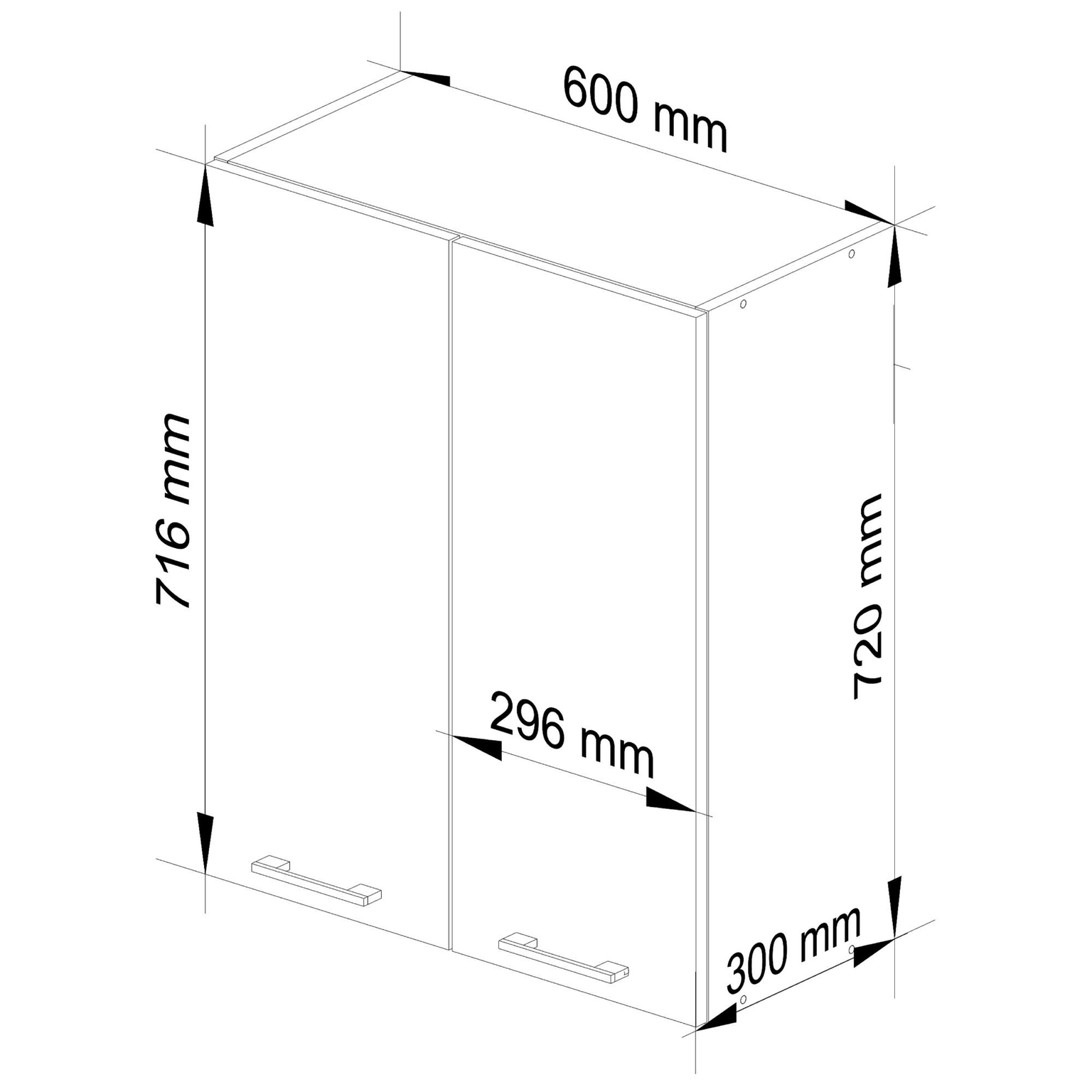 Pakabinama virtuvės spintelė OLIVIA W40, H72 cm, balta/pilka - 3