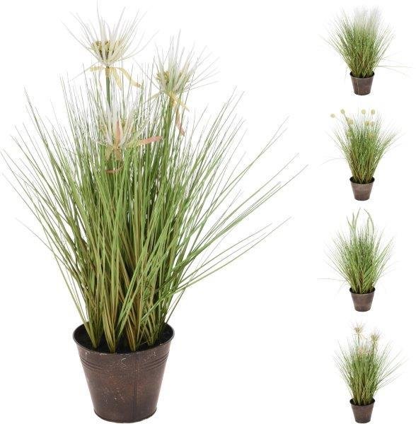 Dirbtinis augalas vazonėlyje GRASS, 4 rūšys, 60 cm
