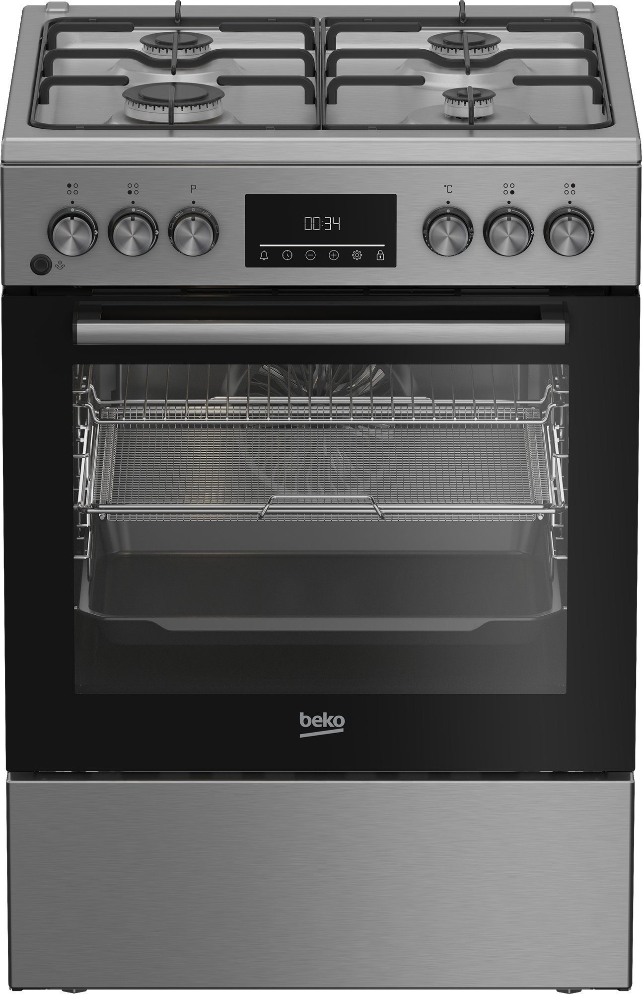 Dujinė viryklė su elektrine orkaite BEKO FBMA62330TXDSN, 60 cm-0