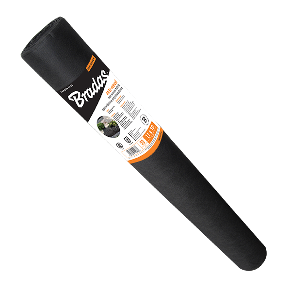 Agrotekstilė nuo piktžolių Bradas, 50 g/m², 1.1 x 100 m, neaustinė, juoda-1