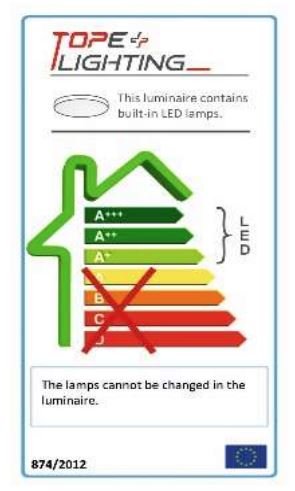 Virštinkinis LED šviestuvas TOPE TORA, 12W, 852 lm, 3000 K, Ø12 x 5,5 cm - 4