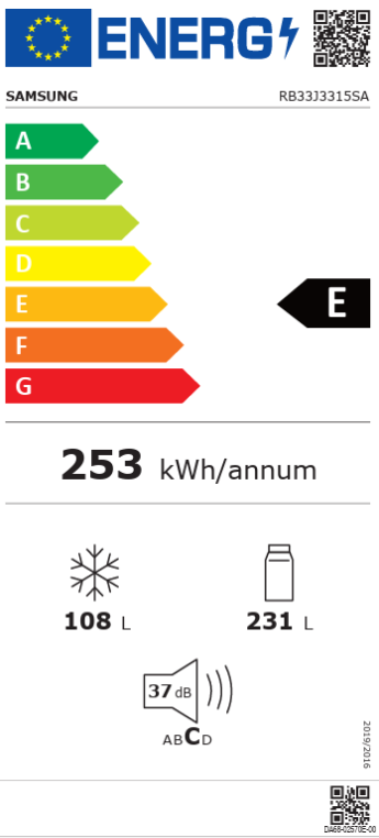 Šaldytuvas su šaldikliu SAMSUNG RB33J3315SA/EF, 185 cm - 5