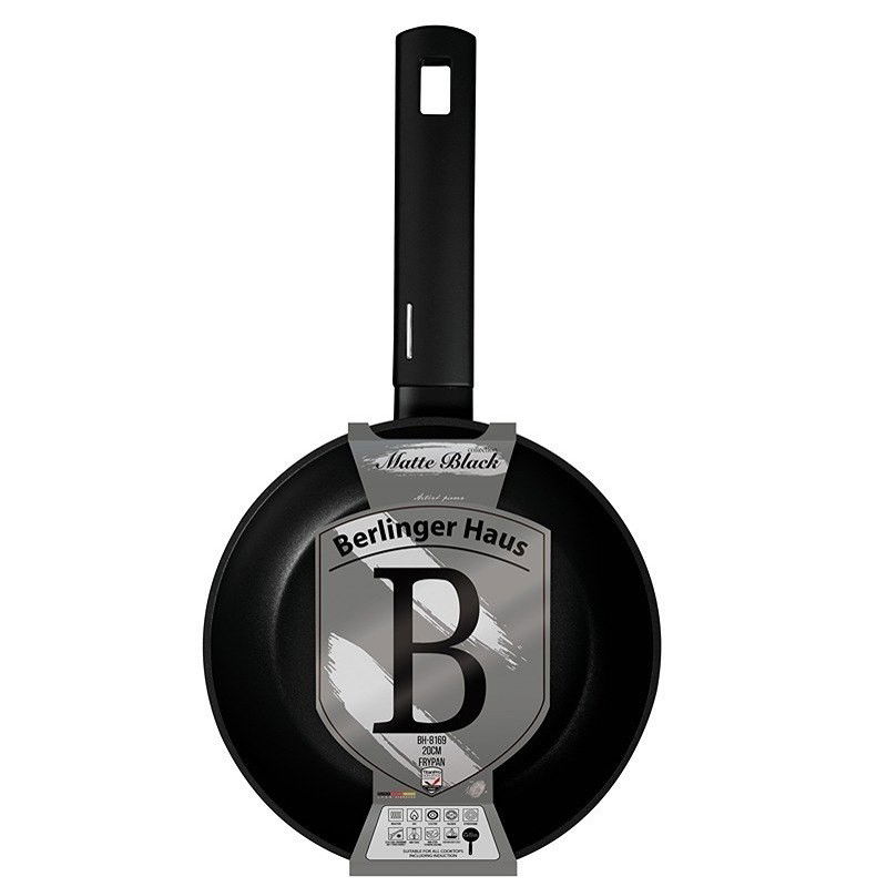 Keptuvė BERLINGERHAUS MATT BLACK, juodos sp., ø20 cm-0