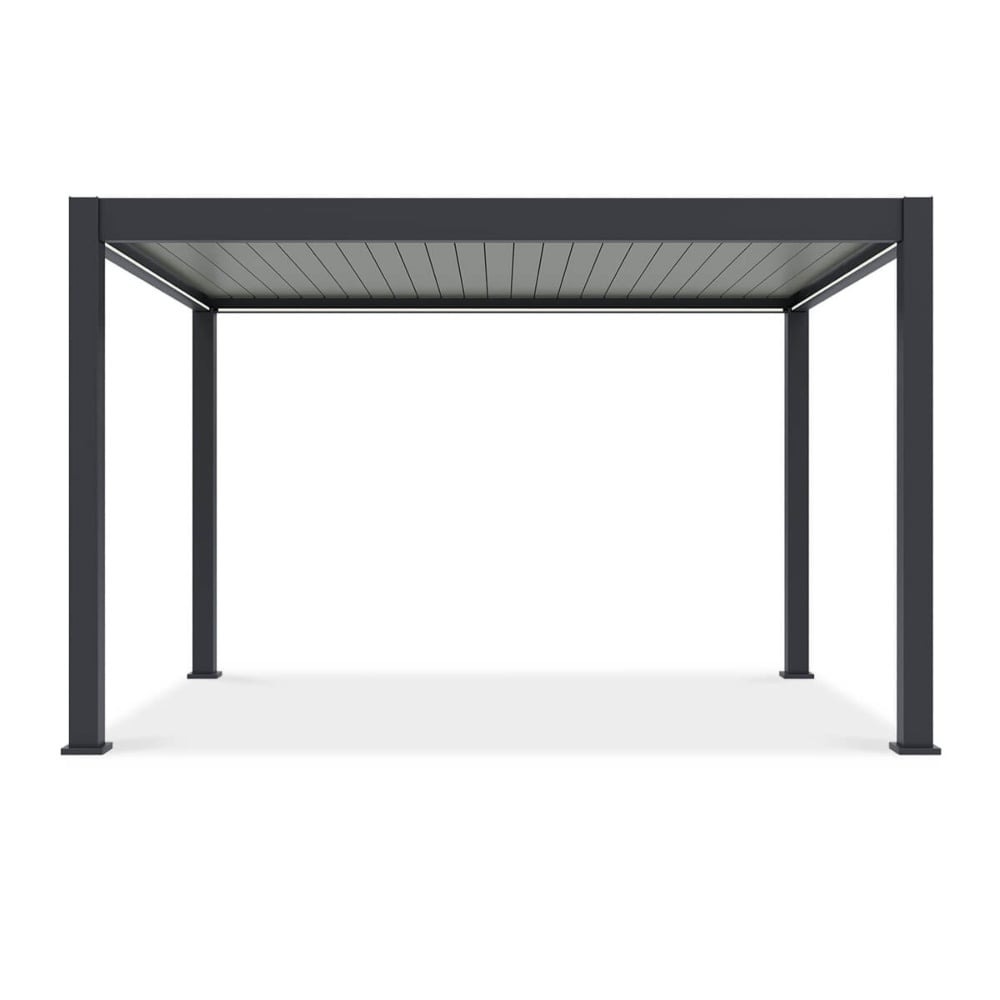 Pavėsinė Pergola DELUXE PRO AUTOMATIC 300x400x256 cm su LED, Anthracite/Light Grey - 3