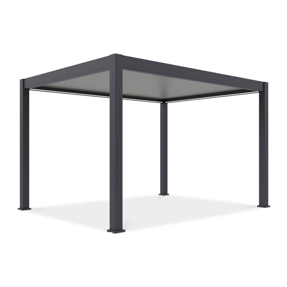 Pavėsinė Pergola DELUXE PRO AUTOMATIC 300x400x256 cm su LED, Anthracite/Light Grey-0