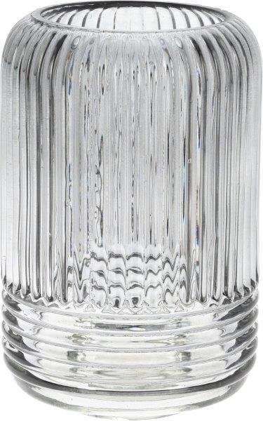 Stiklinė vaza, šv. pilkos sp., 12x18 cm