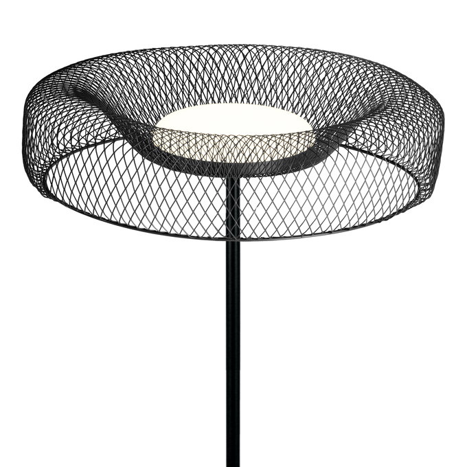 LED toršeras OSRAM MESH FLOOR, 18,5W 3000K 1930lm, plienas/medis, Ø40x161cm-0