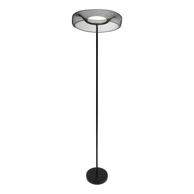 LED toršeras OSRAM MESH FLOOR, 18,5W 3000K 1930lm, plienas/medis, Ø40x161cm-1