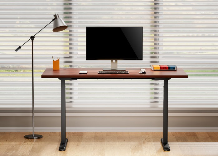 Reguliuojamo aukščio rašomasis stalas Up Up Bjorn L, 150x75 cm, tamsaus riešuto/juoda - 5