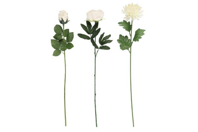 Dirbtinė gėlė, įvairių rūšių, baltos sp., 69 cm