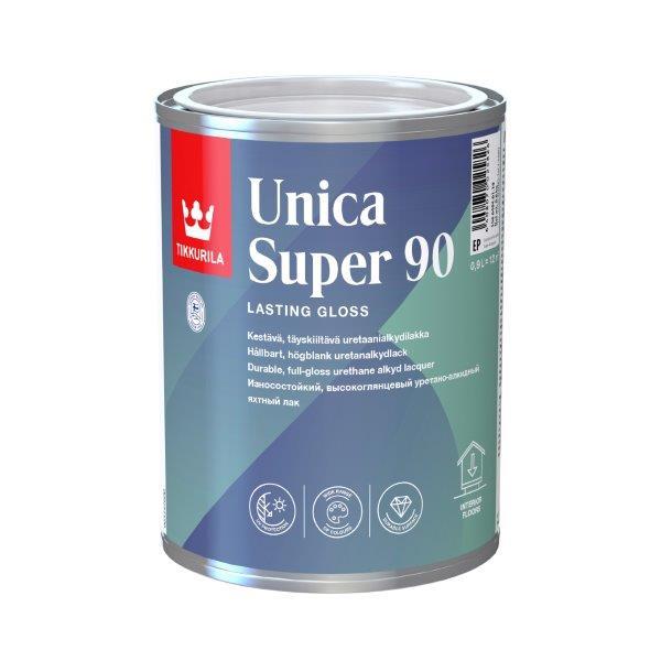 Drėgmei atsparus greitai džiūstantis lakas TIKKURILA UNICA SUPER 90, blizgus, 900 ml-0