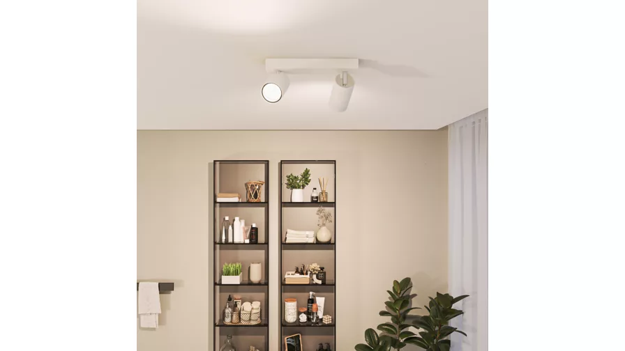 Taškinis LED šviestuvas PHILIPS IDRIS, IP44, 2xGU10, max 2x5W, baltos sp., 8,3x24x12cm-1