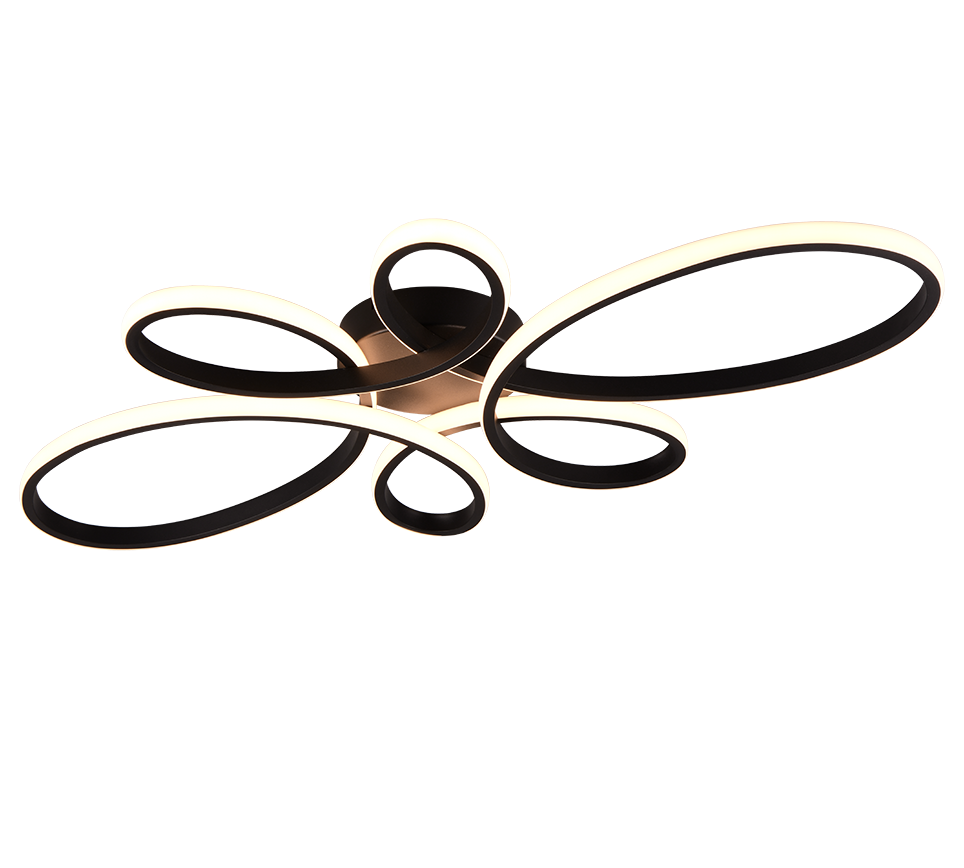 Lubinis LED šviestuvas TRIO FLY 32W 3000K 3900lm Switch Dimmer juodos sp 83x45,5x7,5cm-0