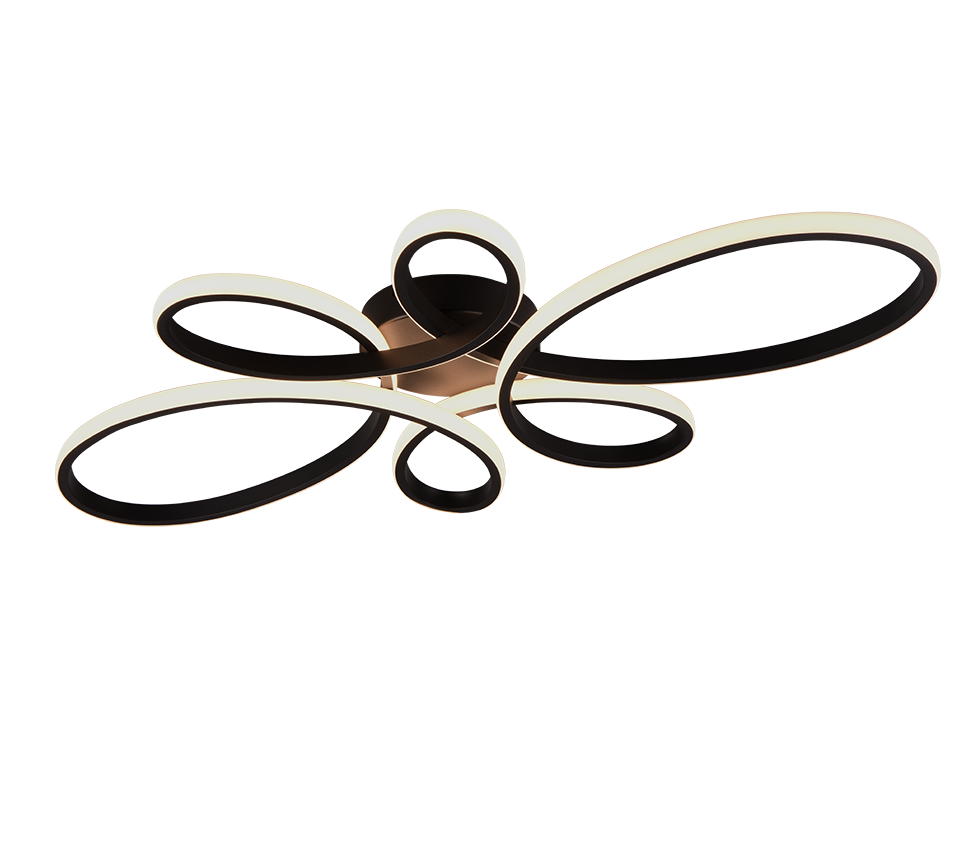 Lubinis LED šviestuvas TRIO FLY 32W 3000K 3900lm Switch Dimmer juodos sp 83x45,5x7,5cm - 3