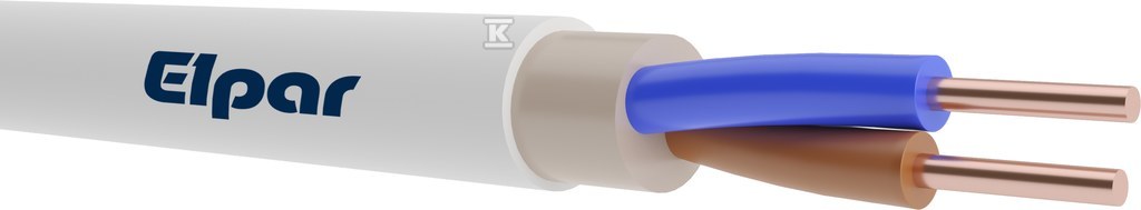 Instaliacinis kabelis, ELPAR NYM, 2 x 1,5 mm², baltas, 50 m-0