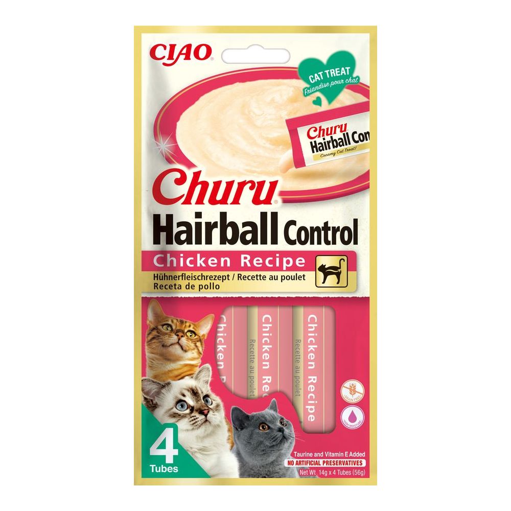 Skanėstas katėms CHURU Hairball, su vištiena, 4 vnt-0