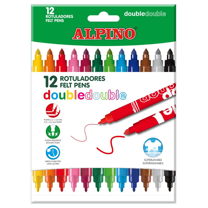 Flomasteriai ALPINO Double, 10 sp+2 sp-0