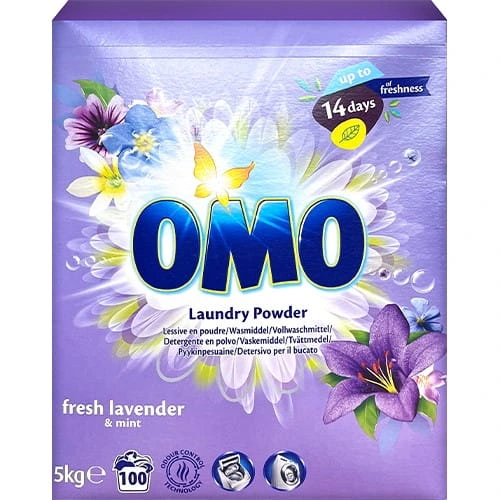 Universalūs skalbimo milteliai OMO FRESH LAVENDER & MINT, 5 kg