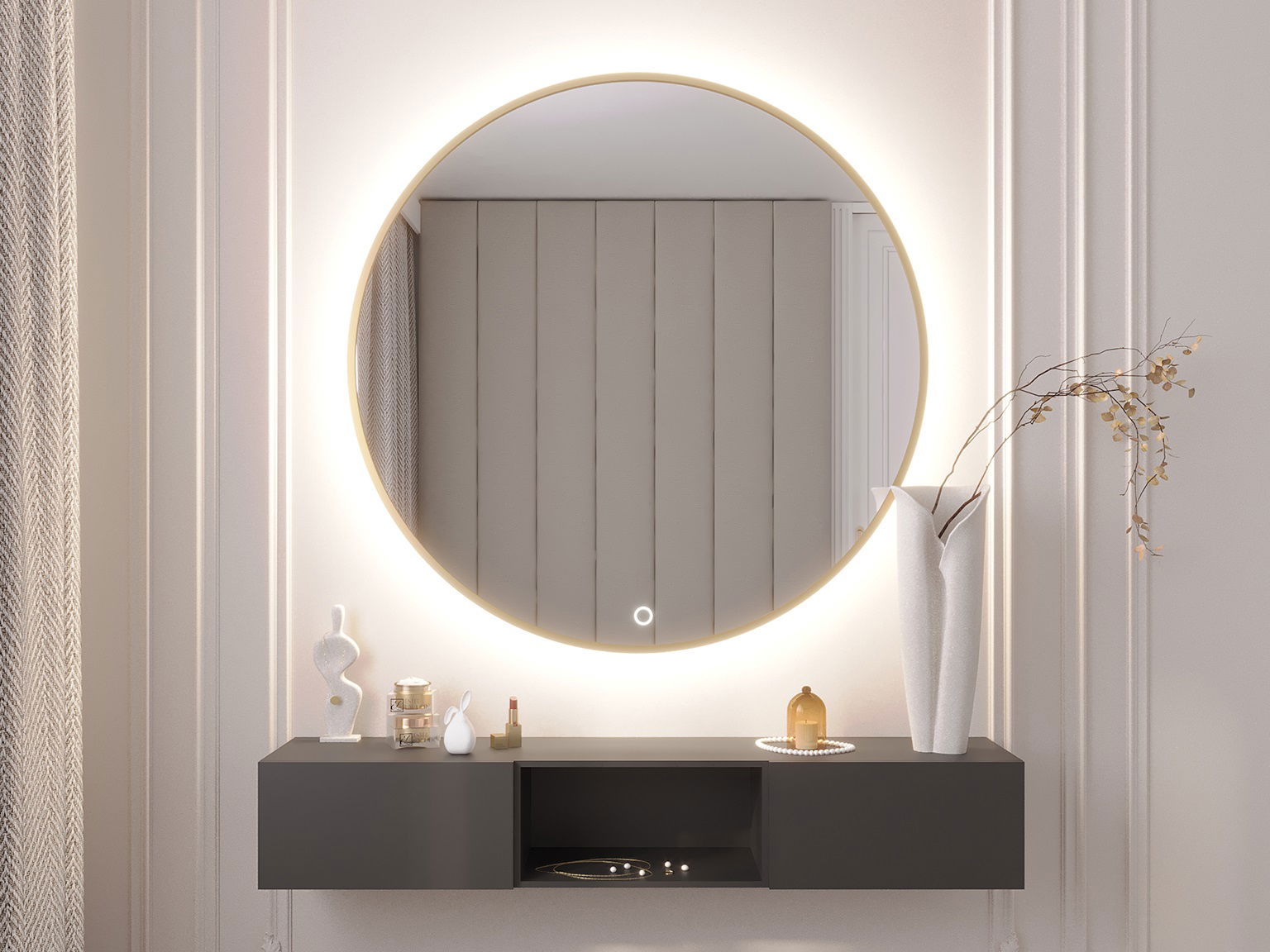Vonios veidrodis su LED apšvietimu Gerbinie A, 80x80x2 cm - 2