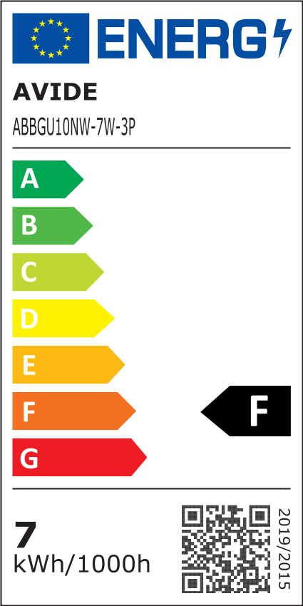LED lemputė AVIDE, GU10, 7W (=47W), 4000K, 220-240V, 610 lm, 110° 3VNT - 3