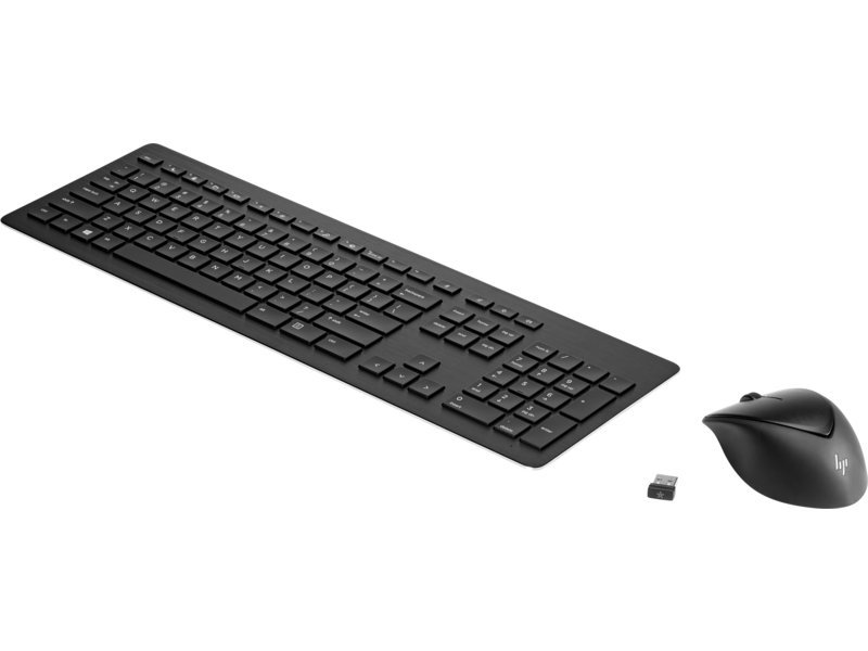 Klaviatūros ir pelės komplektas HP 950MK, juoda, belaidė - 2