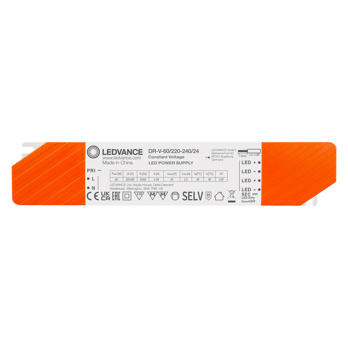 LED transformatorius LEDVANCE DR, IP20, 60 W, įėjimas AC220-240V, išėjimas DC24V-1
