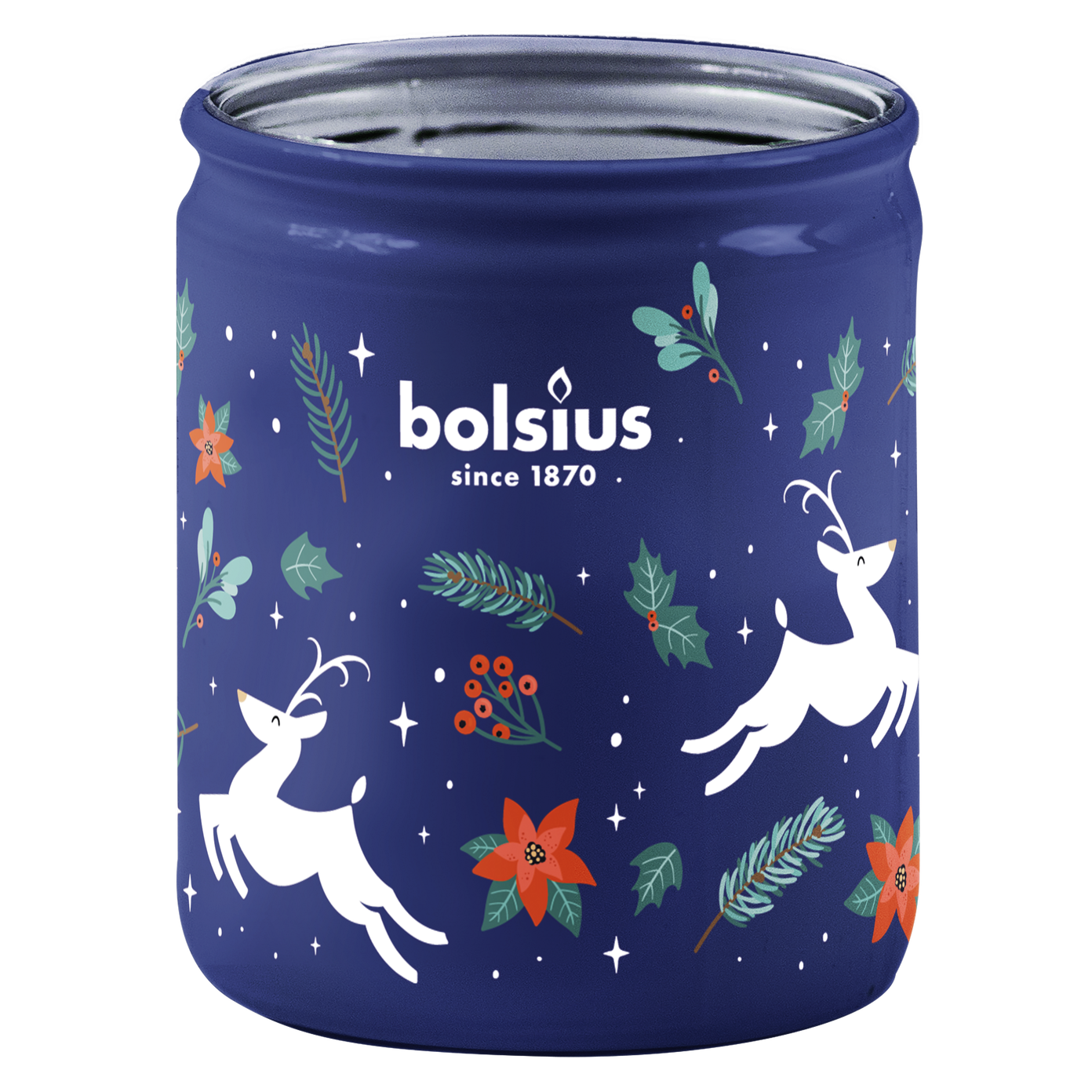 Kvepianti žvakė stikliniame indelyje Bolsius Vanilla, mėlynos sp.-0