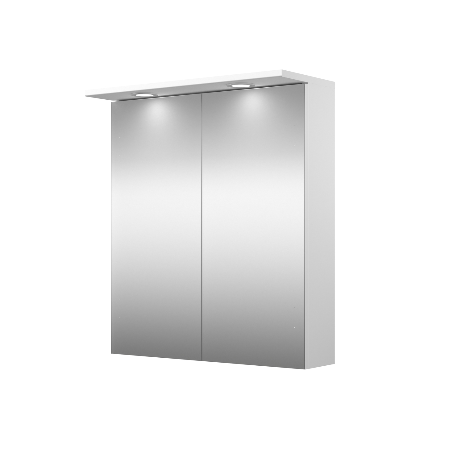 Vonios spintelė RB BATHROOM TETRA, su veidr., LED apšvietimu, baltos sp., 60 x 69 x 24 cm-0