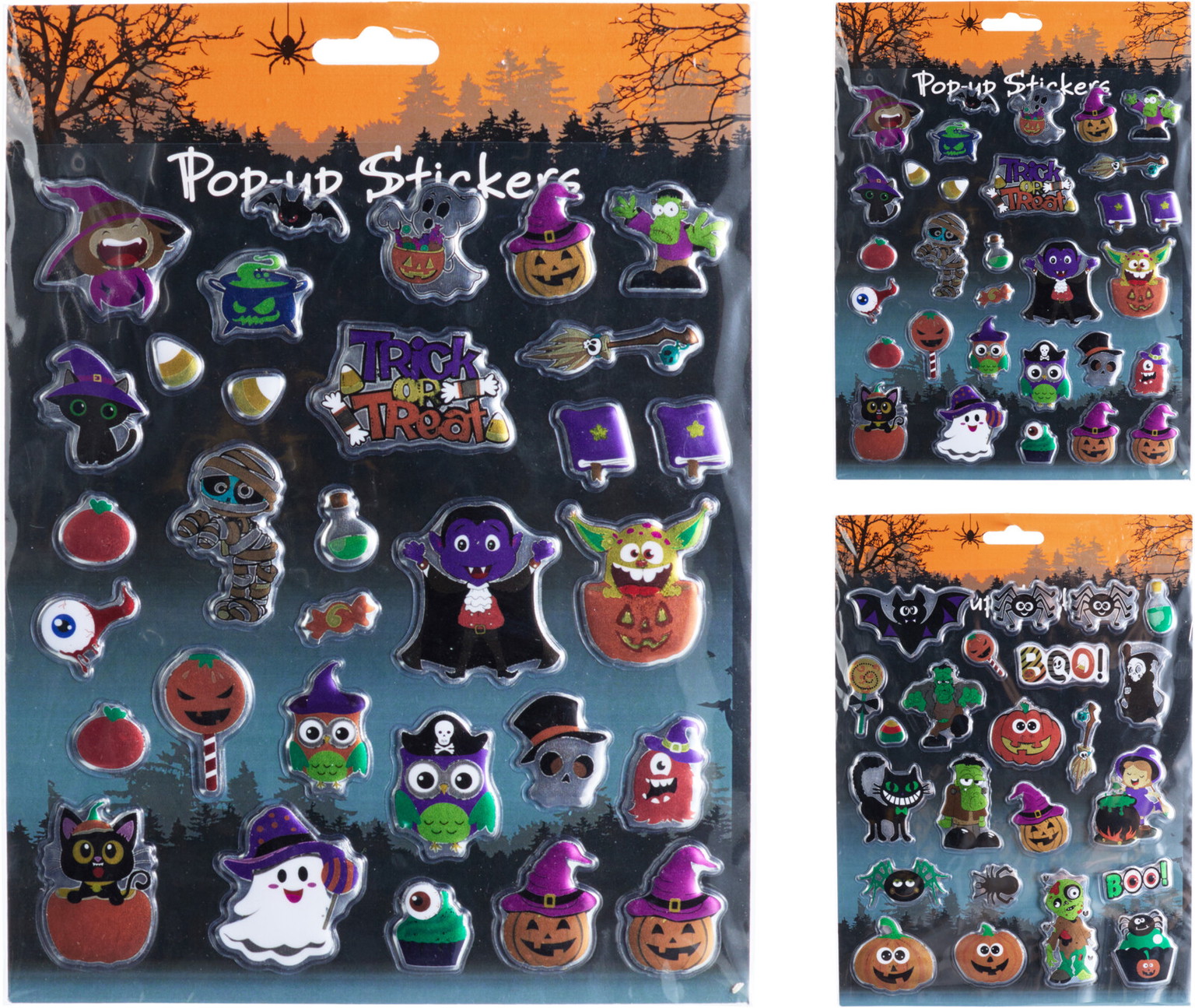Lipdukų rinkinys HALLOWEEN POP UP, 2 rūšių, įvairių sp., 16,5 x 24,5 cm-0