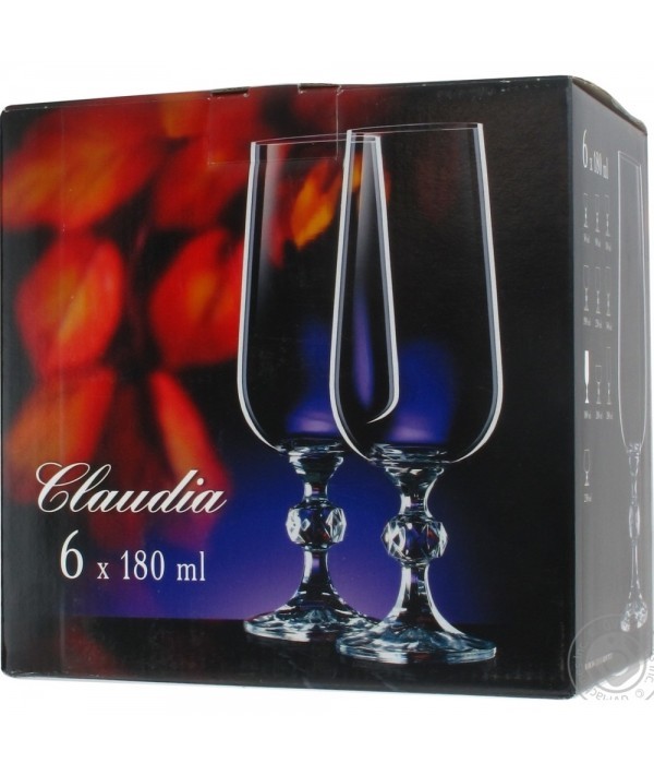 Šampano taurės BOHEMIA Claudia, 180 ml, 6 vnt.-1