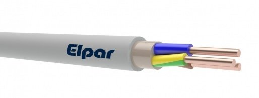 Instaliacinis kabelis NYM, 3 x 2,5 mm ELPAR, 100 m., baltos sp.