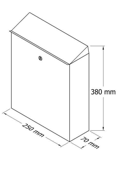 Pašto dėžutė PD 950, 380 x 250 x 70 mm, vario sp. - 2