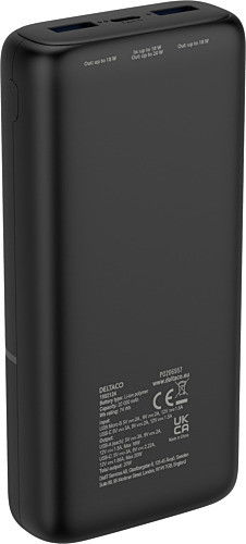 Išorinė baterija DELTACO, 20 000 mAh, 2 x USB-A 18 W, 1 x USB-C PD, 20 W / PB-C1008 - 3
