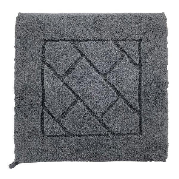 Vonios kilimėlis CREYA MEGANE, perdirbta medvilnė, tamsiai pilkos sp., 60 x 60 cm