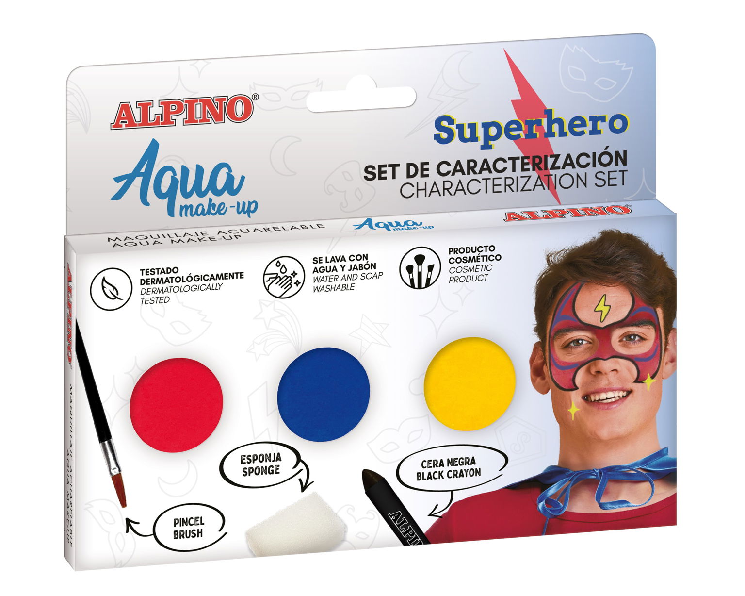 Makiažo rinkinys ALPINO Superhero Aqua make-up 3 spalvos-0