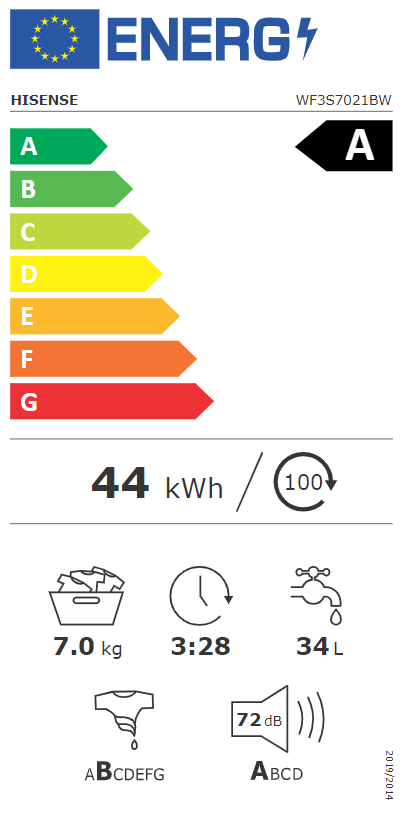 Skalbyklė HISENSE WF3S7021BW, 7 kg - 5