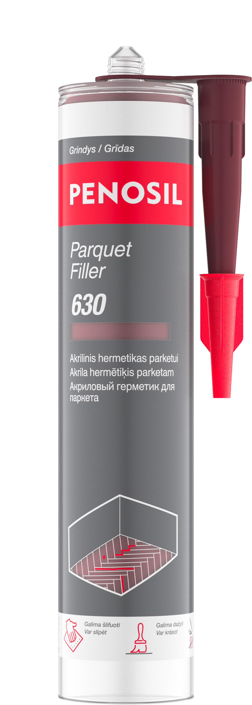Parketo glaistas PENOSIL PARQUET FILLER 630 PF103, raudonmedžio sp., 300 ml-0